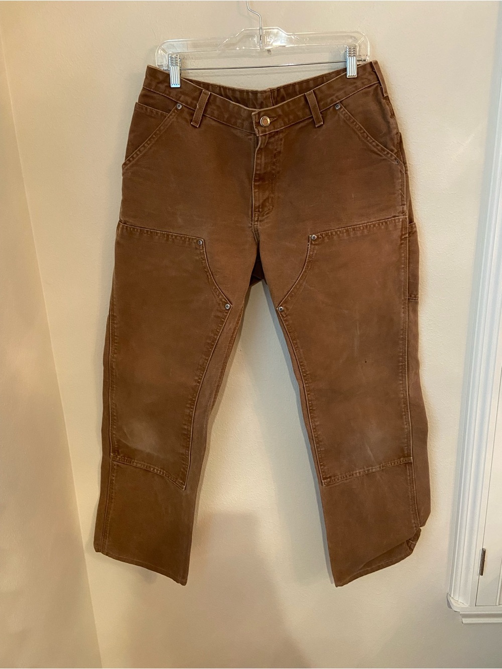 Carhartt Women’s Double Knee Work Pants Brown Duck Canvas Carpenter 12x32 WB138